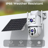 JOOAN 4K caméra de sécurité solaire sans fil extérieure double objectif caméra IP solaire PIR détection humaine Vision nocturne batterie caméra de vidéosurveillance 5