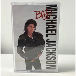 Vintage Cassette Tape with Iconic 80s Dance - Pop Tracks, Black Studded Portrait Cover Art - Bad