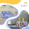 2 in 1 Kids Sofa Chair, Toddler Couch with Glow in The Dark Cosmic Patten, Washable Cover 5