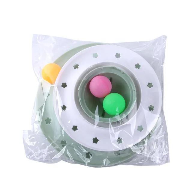 4 Levels Cat Toy Tower Turntable Roller Balls Toys Interactive Intelligence Training Track Puzzle Funny Games Accessories 6