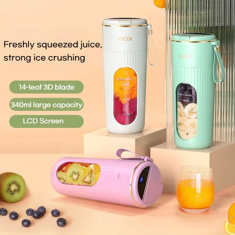 Upgraded Wireless Juicer with 14-Blade 304 Stainless Steel Blades, Smart Battery Display, Portable Juicing Cup 2
