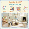 White 5-Piece Kids Table and Chairs Set with Storage for Art, Drawing, Playroom, Classroom, Nursery