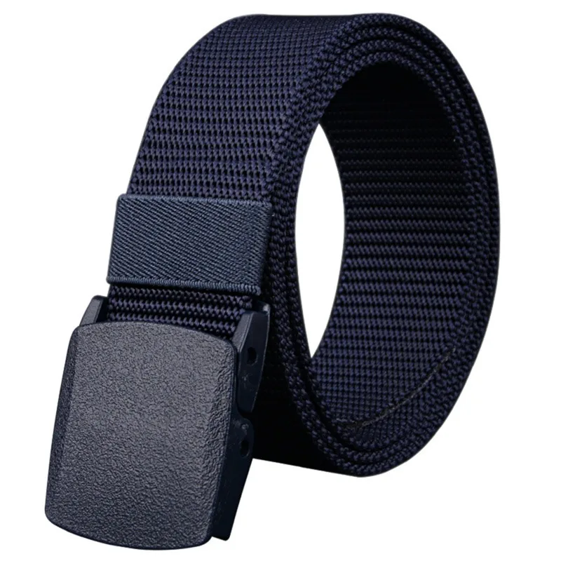 Men's Adjustable Outdoor Tactical Belt with Plastic Buckle, 120cm