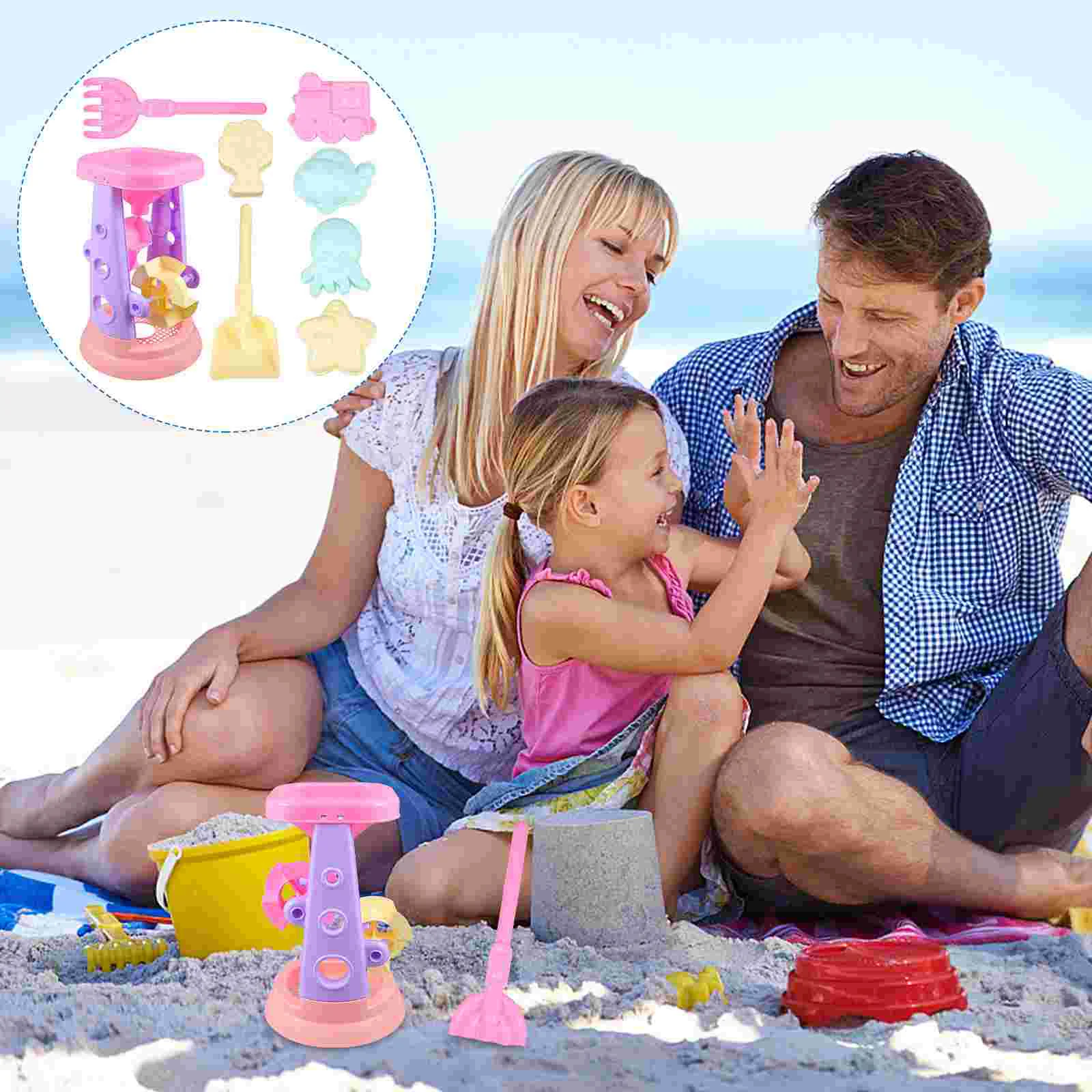 

8pcs Water Wheel Beach Sand Toys Sand Wheel Sand Molds Shovels Water Mill Bath Time Toys for Kids Children