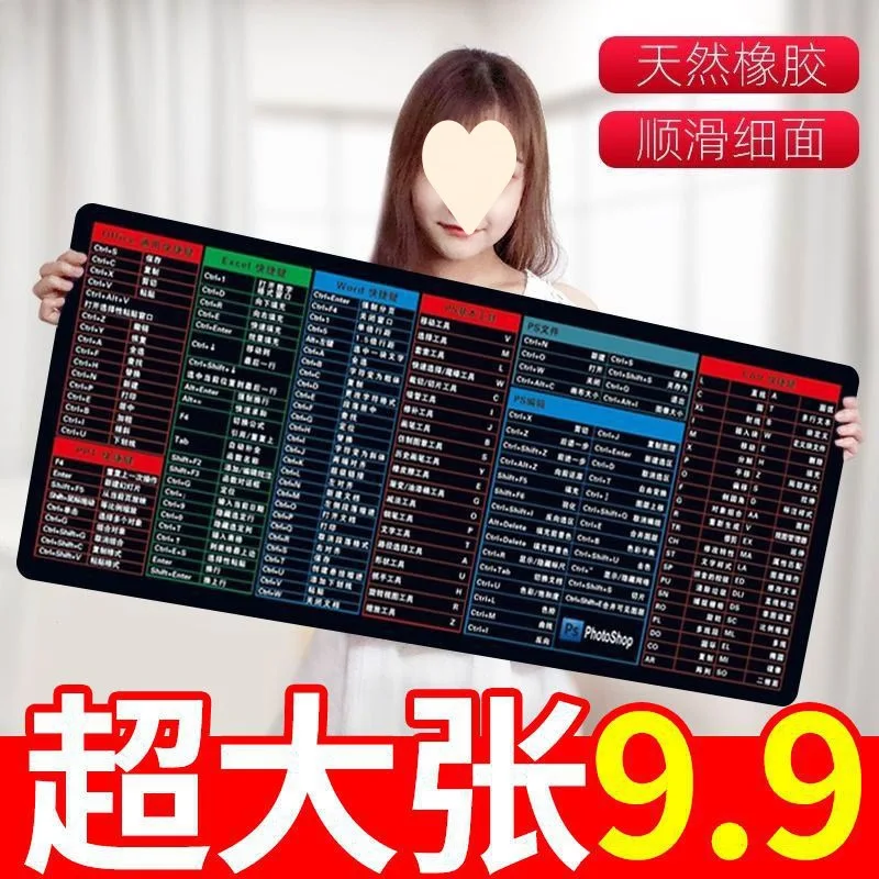 

Keyboard Pad, Large Mouse Pad, Thick Office Shortcuts, Gaming Computer Keyboard, Table Pad, Girly Hemming