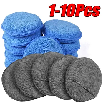 Tampons applicateurs de détail de voiture, 10 pièces, éponges de polissage de cire, éponges en mousse de poche ronde en microfibre douce, outils de nettoyage de voiture 1