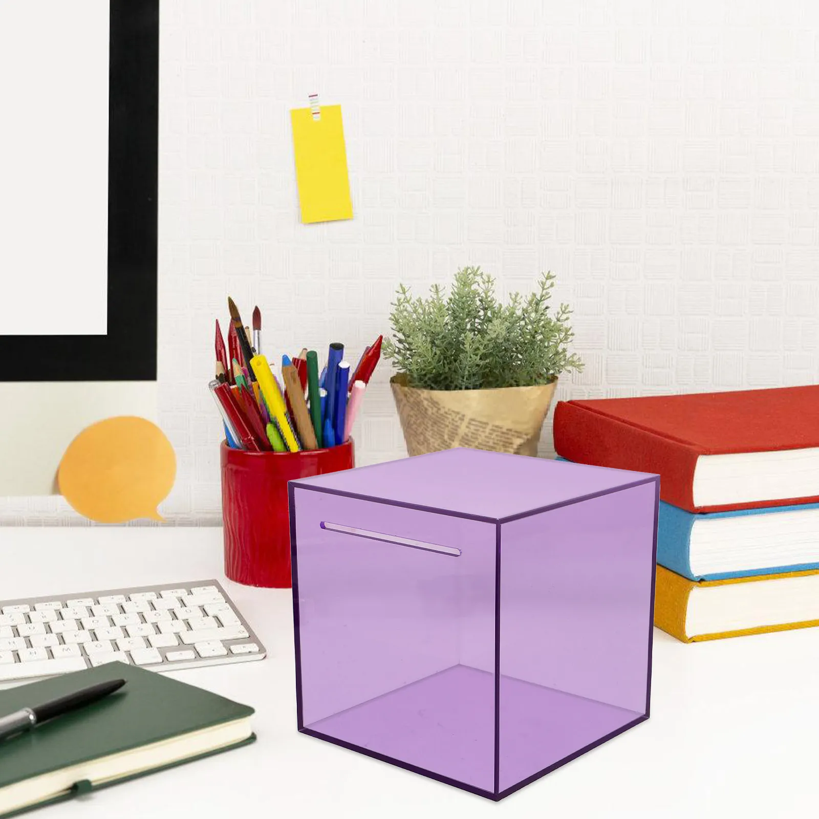 투명 아크릴 돈 모으는 항아리, 상단 슬롯형, 대용량, 깨지지 않는 투명 저금통, 성인, 어린이, 가정, 사무실용