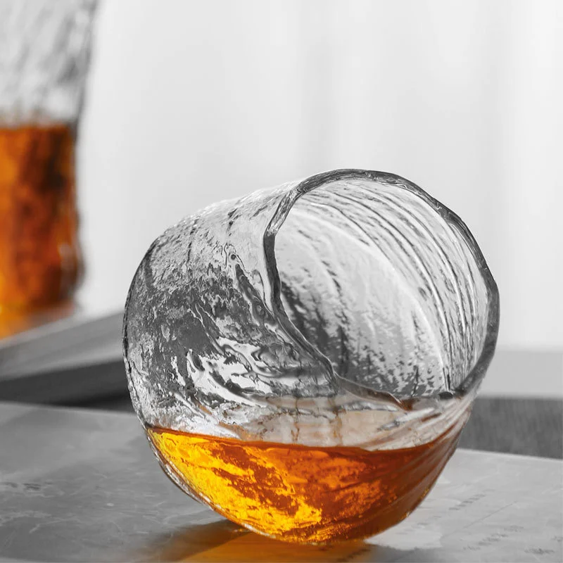Whiskey Glass Drinking Glasses Set Japanese Style Wine Glass Snowflakes Falling Whiskey Tumbler Hammer Pattern Whisky Cup XO Brandy Drinking Glasses Water Glass