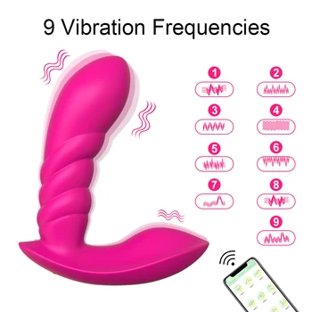 APP Wireless Remote Dildo Vibrator Wiggling Wearable Bluetooth Vibrating Panties Finger Sex Toys for Women Clitoris Stimulator 2