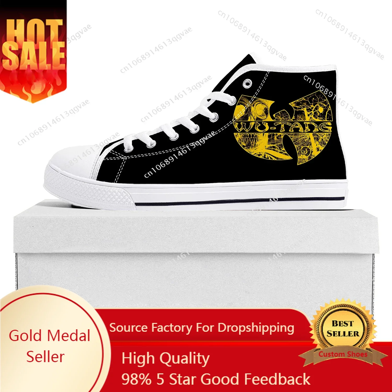 

W-Wu-T Clan High Top High Quality Sneakers Mens Womens Teenager Tang Canvas Sneaker Casual Couple Shoes Custom Made Shoe White