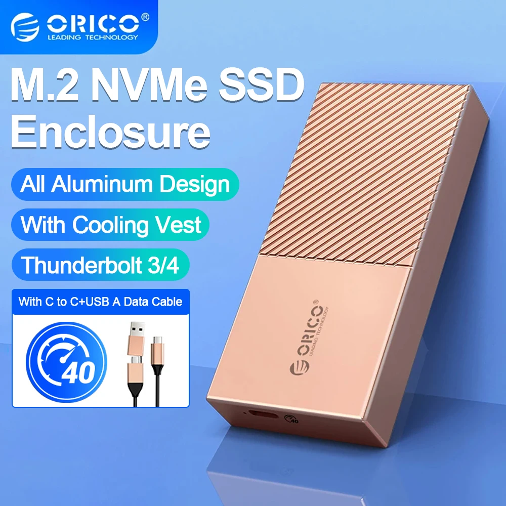 ORICO USB4 NVMe SSD Enclosure 40Gbps PCIe3.0x4 Aluminum M.2 SSD