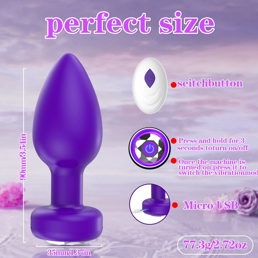 Kabelloser Analplug-Vibrator mit Steuerung, Prostata-Massagegerät, Buttplug für Frauen, Vaginal-Masturbator, Sexspielzeug für Erwachsene, Paare ab 18 Jahren_voghion.com