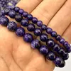 Fine Natural Round Gemstone Beads  Purple Charoite For Jewelry Making DIY Women's Bracelet Necklace Charms 6/8/10MM 15'' 3