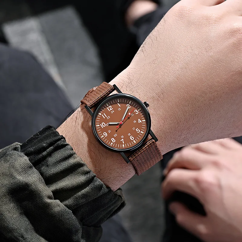 YIKAZE Military Men Watch Outdoor Sports Wristwatches Simple Nylon Band Luminous Male Army Quartz Wrist Watch Relogio Masculino 2