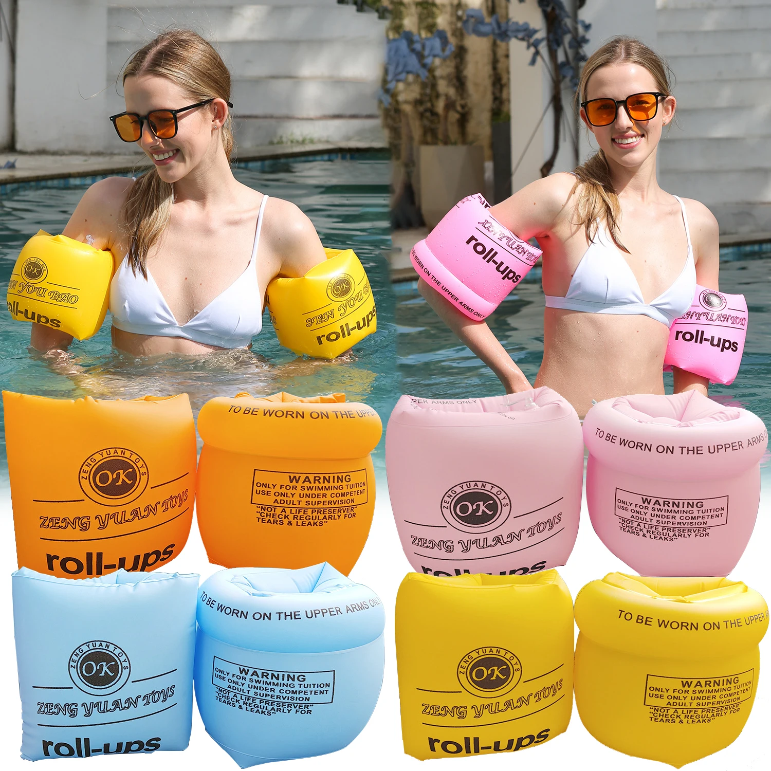 Arm Float Rings Inflatable Swim Bands for Adults and Kids