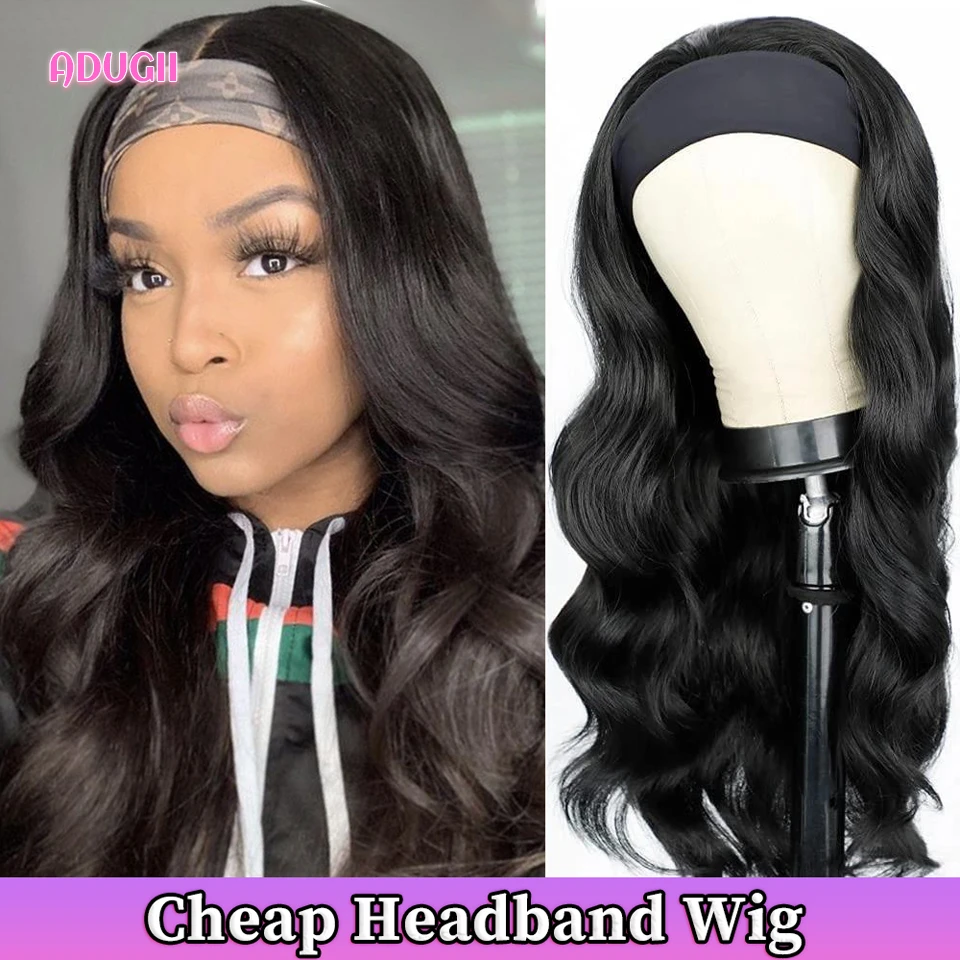 Cheap Body Wave Headband Wigs For Black Women Natural Wavy Glueless Human Hair  Wig 180 Density Remy Hair Head Band Scarf Wig| | - AliExpress
