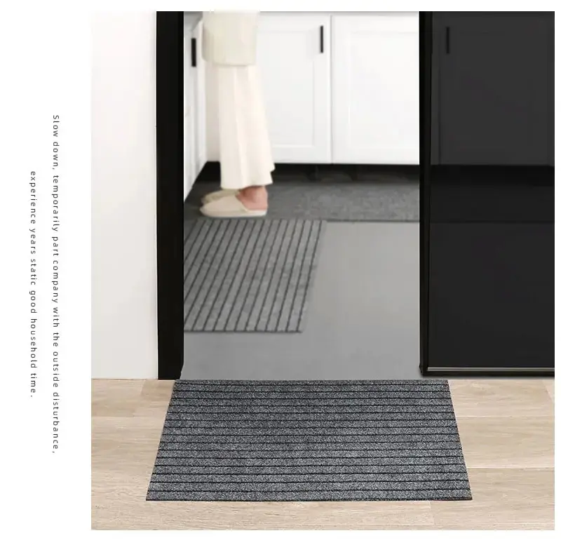 Moderne, minimalistische, quadratische Bodenmatte – langlebig, schmutzabweisend/lösbeständig, rutschfeste Gummirückseite, maschinenwaschbar für den Innen- und Außenbereich – Detail 6