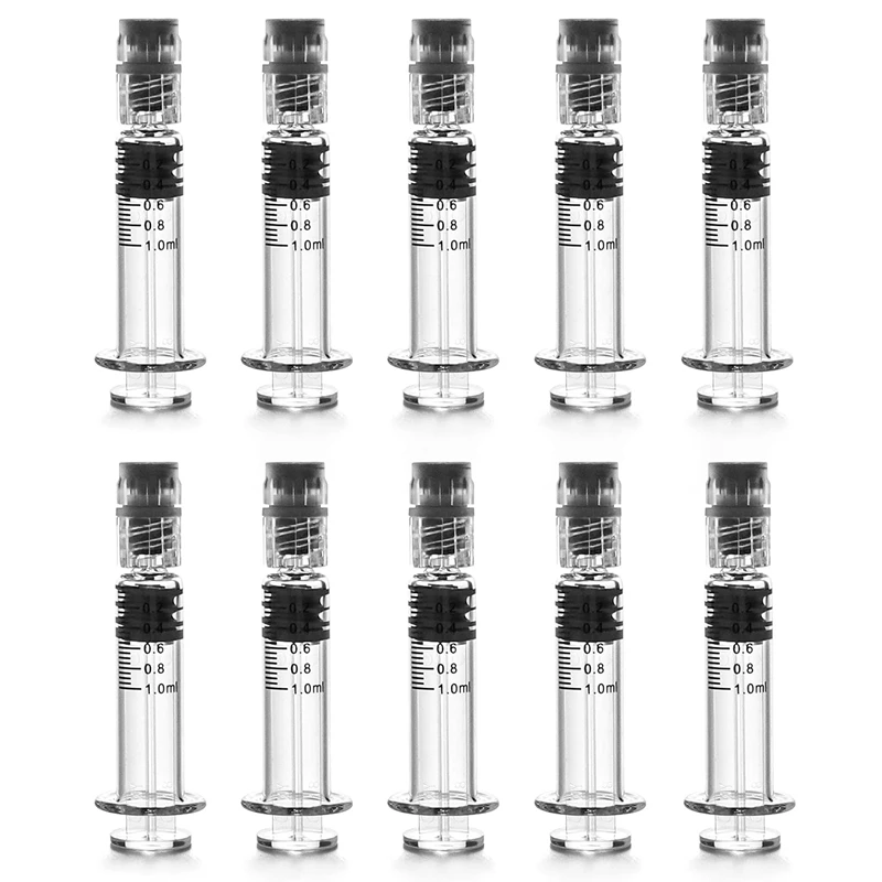 

Borosilicate Glass Luer Lock Syringe, 1Ml Accurate Lab Syringes Without Needle, 10 Pieces