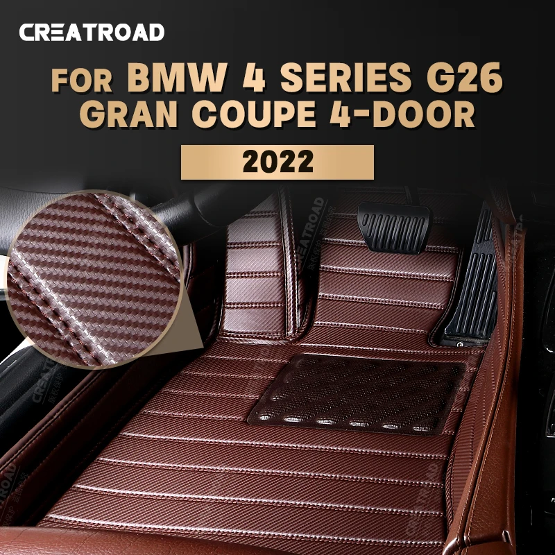 

Напольные коврики из углеродного волокна на заказ для 4 серии Gran Coupe G26 (4 двери), коврик с 2022 футами, аксессуары для интерьера автомобиля