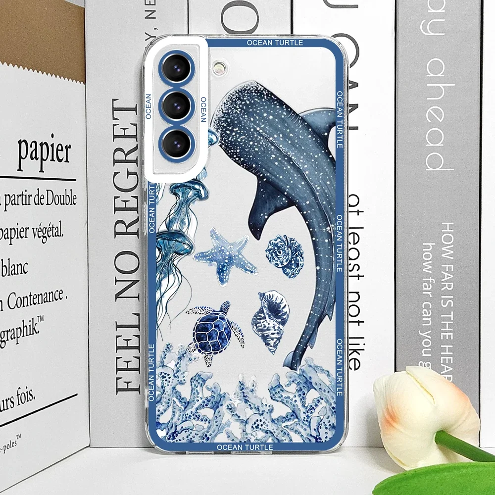 Cool Ocean Turtle Sea Blue Design Clear Phone Case Cover