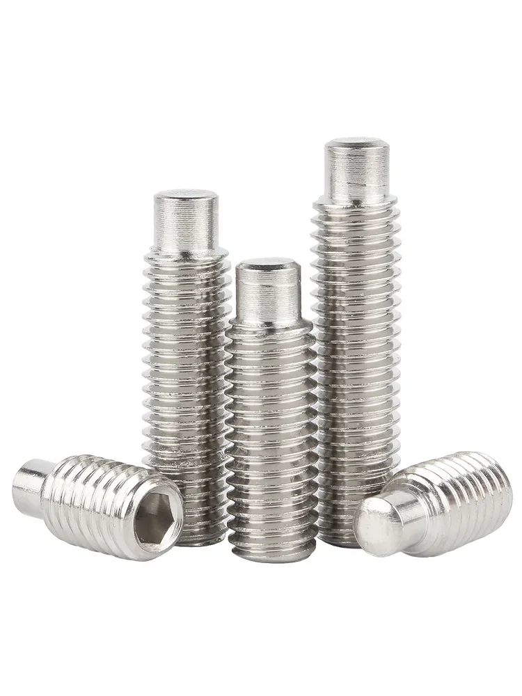 M2 M2.5 M3 M4 M5 M6 M8 M10 M12 304 Stainless Steel Hexagon Hex Socket Dog Point Set Screw Convex End Grub Headless Bolt DIN915