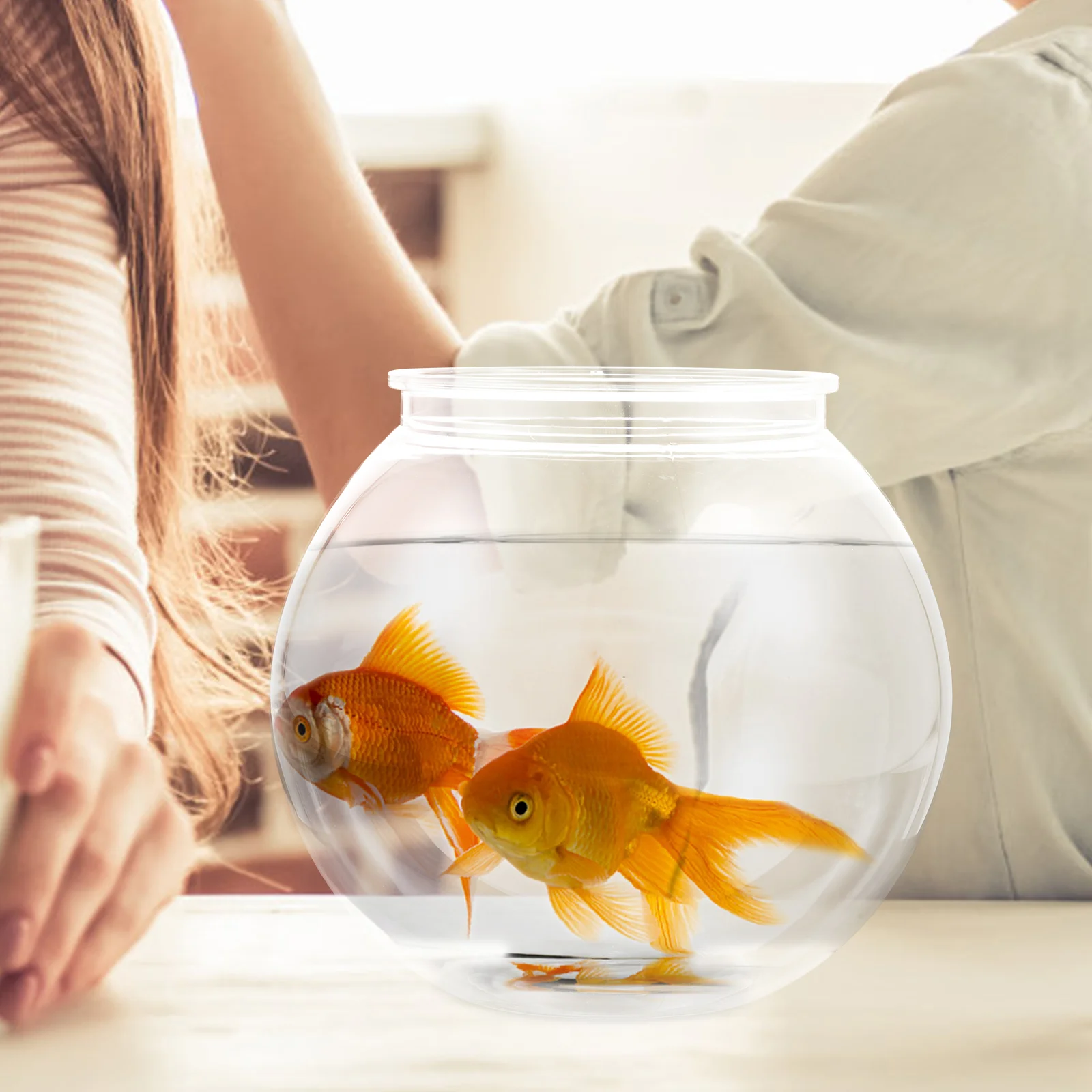

Small Fish Tank Tabletop Aquarium Household Landscape Vase Bowl Globe Plastic Desktop Container Office Ornament