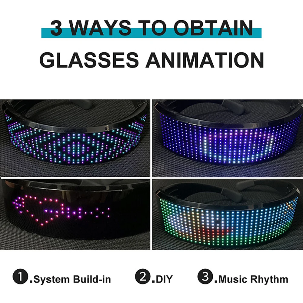 LED Glasses EL Wire Neon Party Luminous LED Glasses Light Up Glasses Rave  Costume Party Decor DJ SunGlasses Halloween Decoration