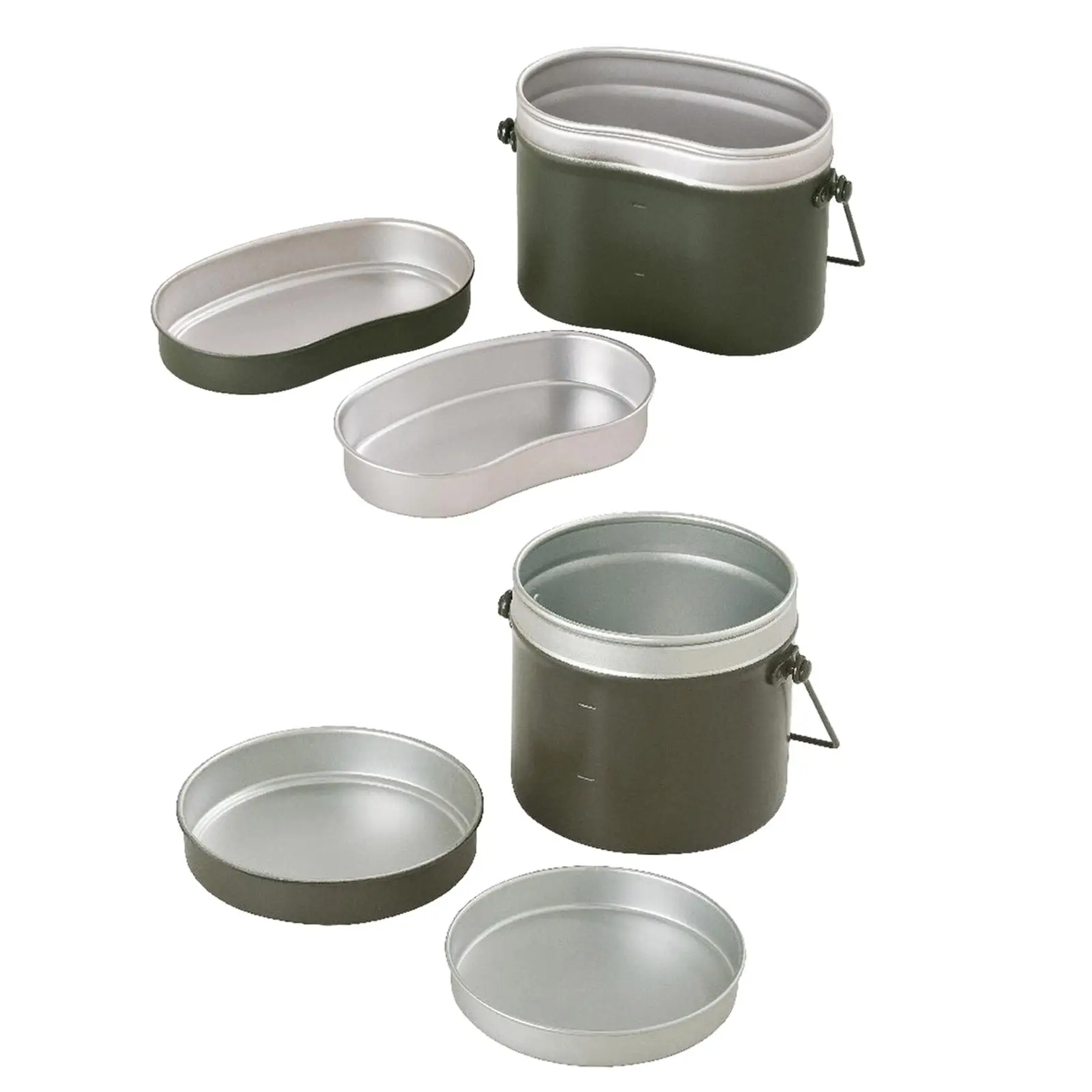 Leak-proof Metal Cooking Pot And Tray, Bento Container for Camping, Hiking,