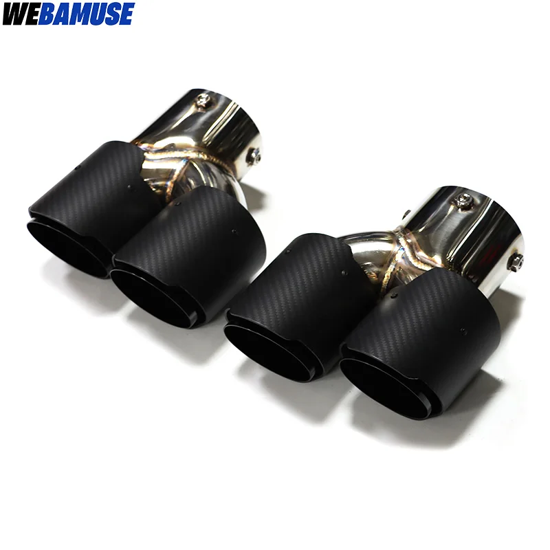 Exhaust Muffler Tip Quad Carbon Fiber Exhaust Tip For BMW G20 G21 M340i M240i G42 M440i M Performance Exhaust Muffler Tip Tailpipe System