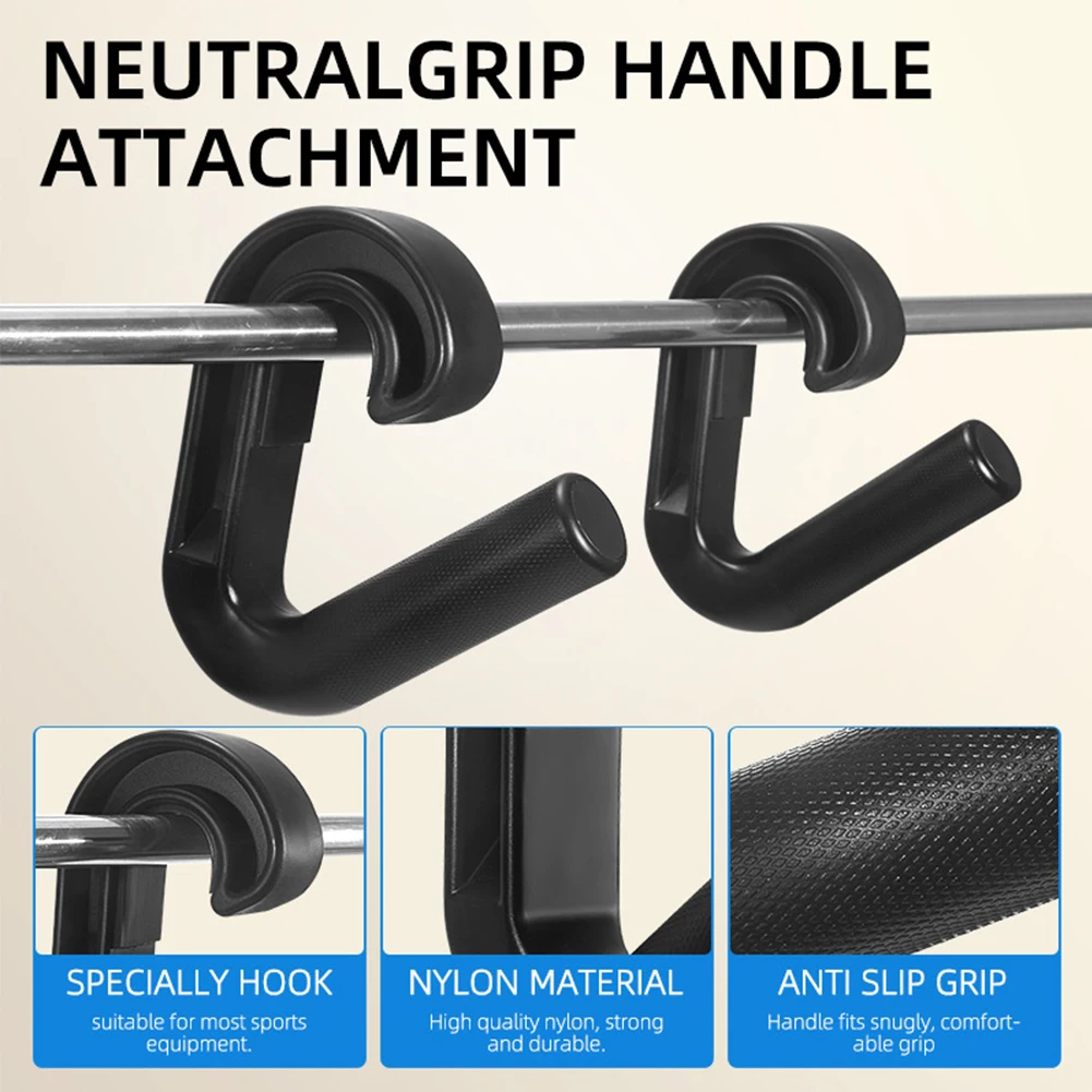 Neutral Grip Handle Hook Fitness Handle Multi-Function Exercise Suspension Grip Resistance Band for Barbell Pull-up Bars