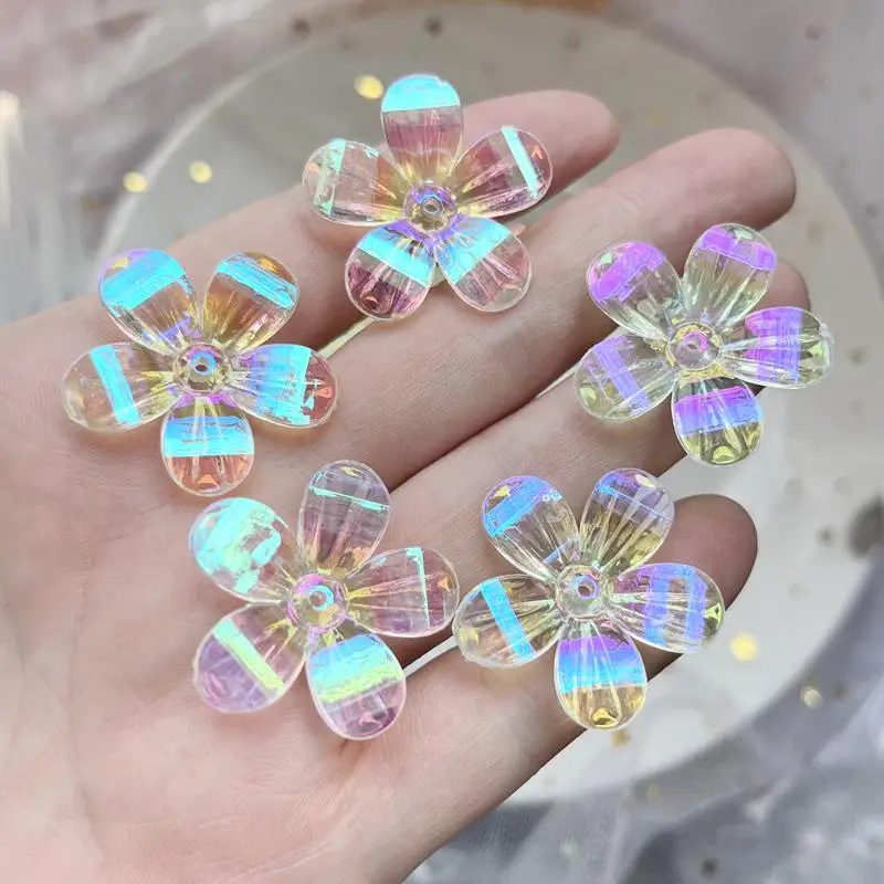 12pcs 30mm 크리스탈 꽃 라인 석 DIY 쥬얼리 화이트 AB 컬러 꽃 꾸밈 웨..