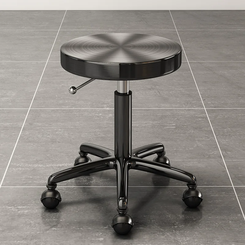 Stainless Steel Beauty Salon Dedicated Stool Barber Shop Stool Pulley Lifting Barber Chairs Nail Makeup 의자 Hair Salon Furniture