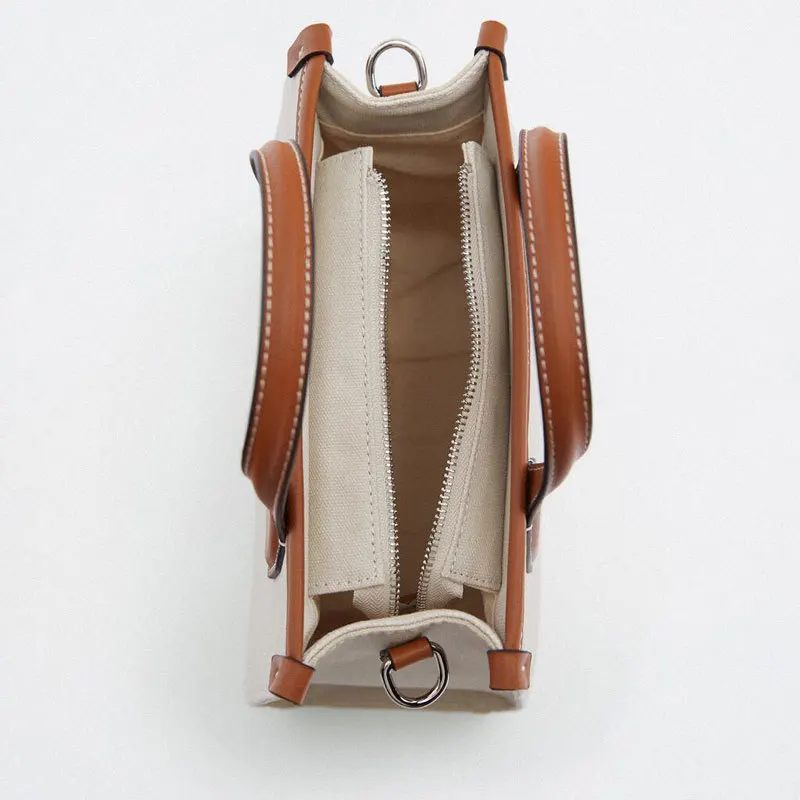 2022 New Luxury Brand Canvas Leather Handbag Women Fashion Trendy Shopping Bag Crossbody Beach Bag Classic Woody Tote Bag