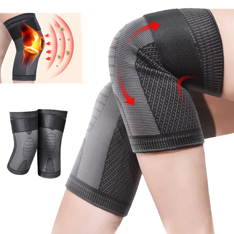 

1Pair Wormwood Self-heating Bandage Knee Pad Knee Brace Leg Warmer for Rheumatism Arthritis Joint Pain Improve Blood Circulation