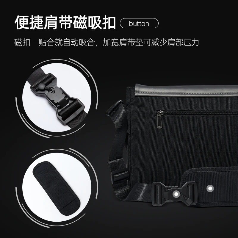 MATE ELAN Stylish Men Messenger Bag Oxford Waterproof Crossbody Shoulder Bag Portable Teenager Bookbag Travel 9.7inch iPad Bag 4