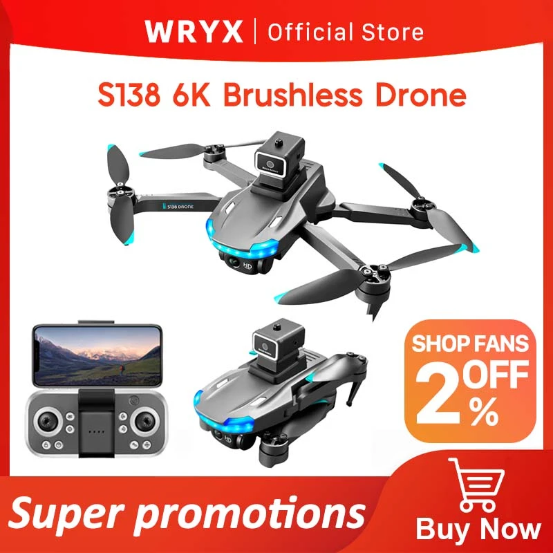 WRYX NEW S138 4K Dual Camera UAV Foldable Optical Flow RC Helicopter