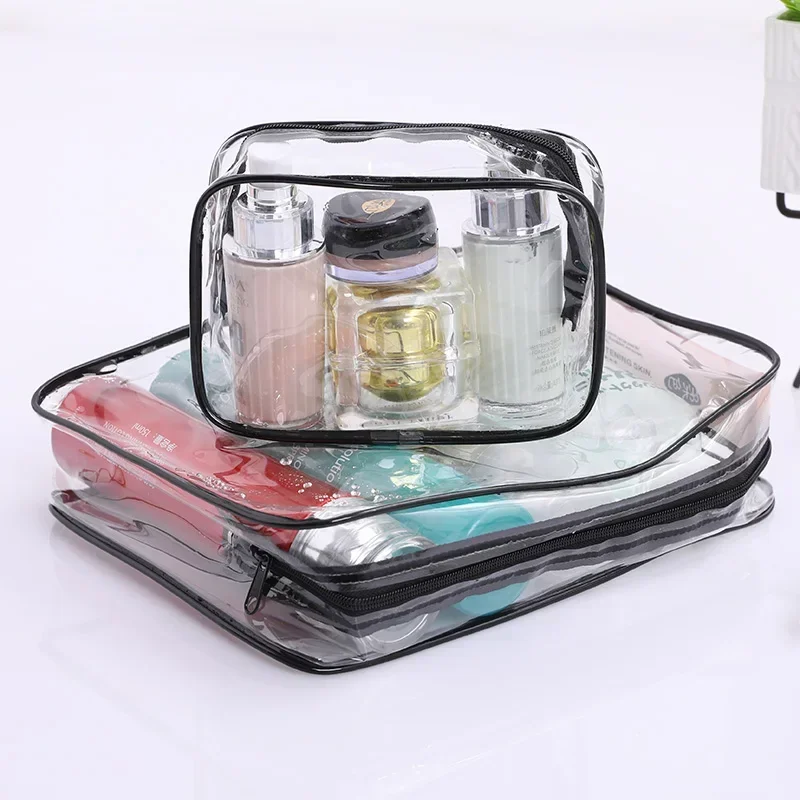 Transparent Makeup Bag PVC Zipper Cosmetic Storage Toiletry Wash For Women
