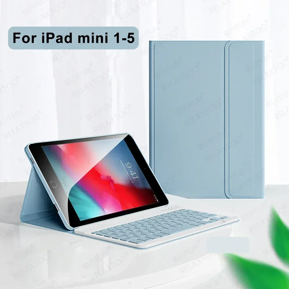 

Чехол для iPad mini 1, 2, 3, 4, 5 поколения, 7,9 дюйма, умный чехол с магнитной клавиатурой, чехол для iPad mini 2012-2019, 7,9, Встроенный держатель для карандашей