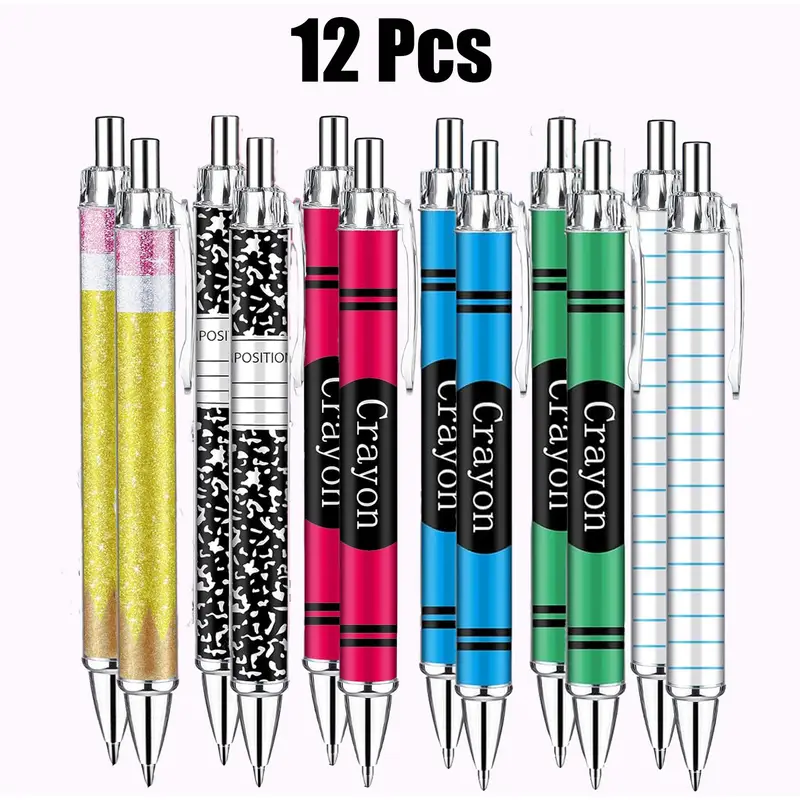 6/12 Pcs Teacher Ballpoint Pens Bulk Teacher'S Day Gift Flash Thank You Gifts For Ladies, Nurses, Colleagues Office Writing Gift - Image 7