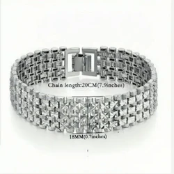 Gold Chunky Chain Link Bracelet - Classic Trendy Design for Men and Women Jewelry (18MM 20cm)