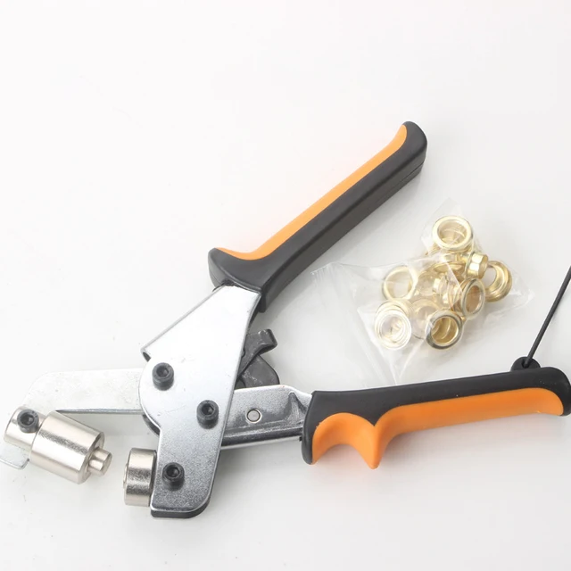 WOZOBUY Grommet Tool Kit Grommet Press Punch Kits Grommet Machine Pliers  Handheld Eyelet Kit for Tarp