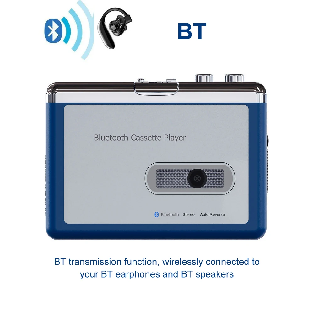 Bluetooth Cassette Transmission Tape Recorder Cassette Player Transmitter Stereo Music Player Adapter to MP3 Converter