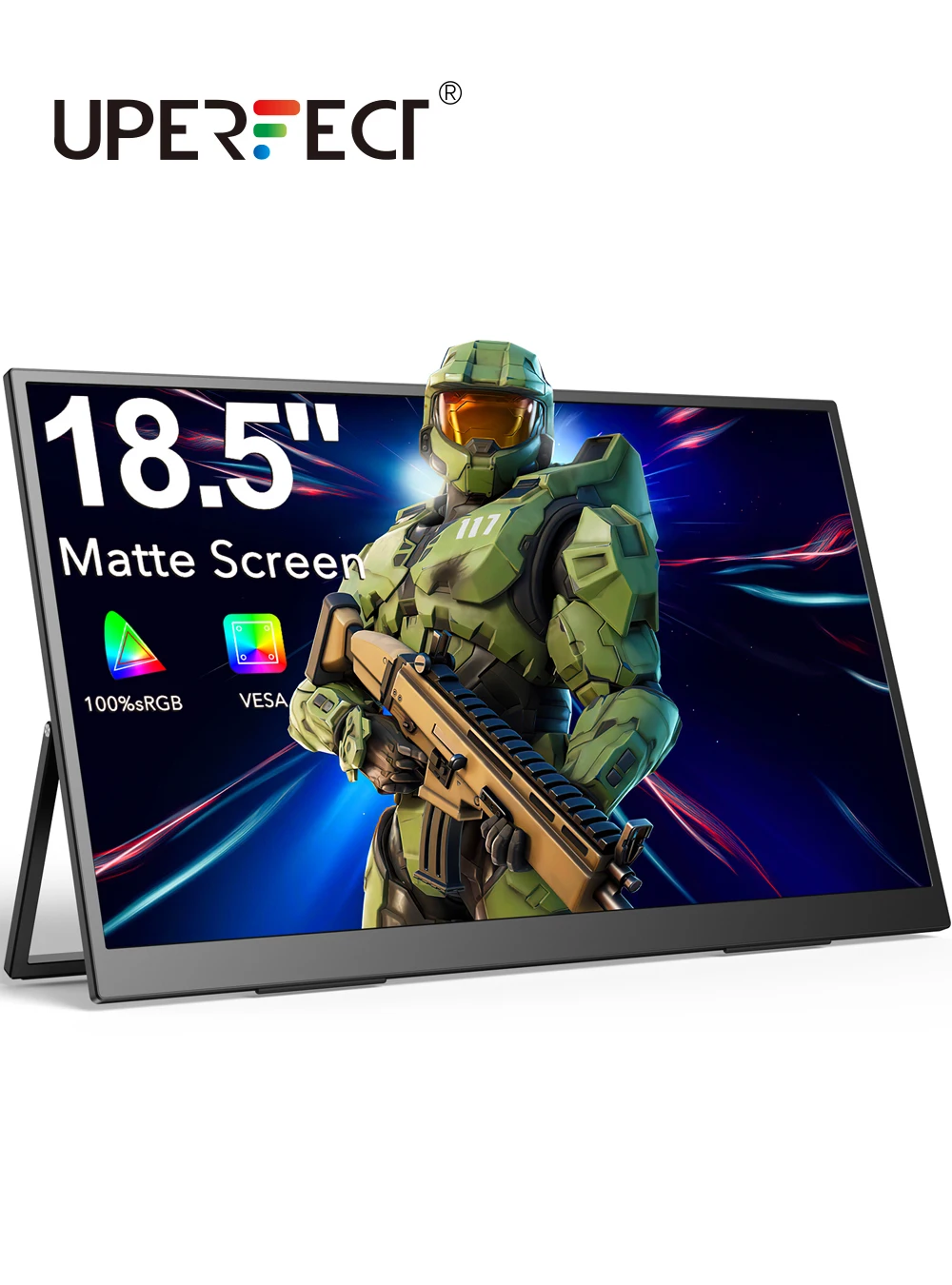 UPERFECT портативный монитор 18,5 дюймов 120 Гц 100% sRGB 1080P с VESA и подставкой FHD FreeSync IPS HDR игровой дисплей для ноутбука и ПК