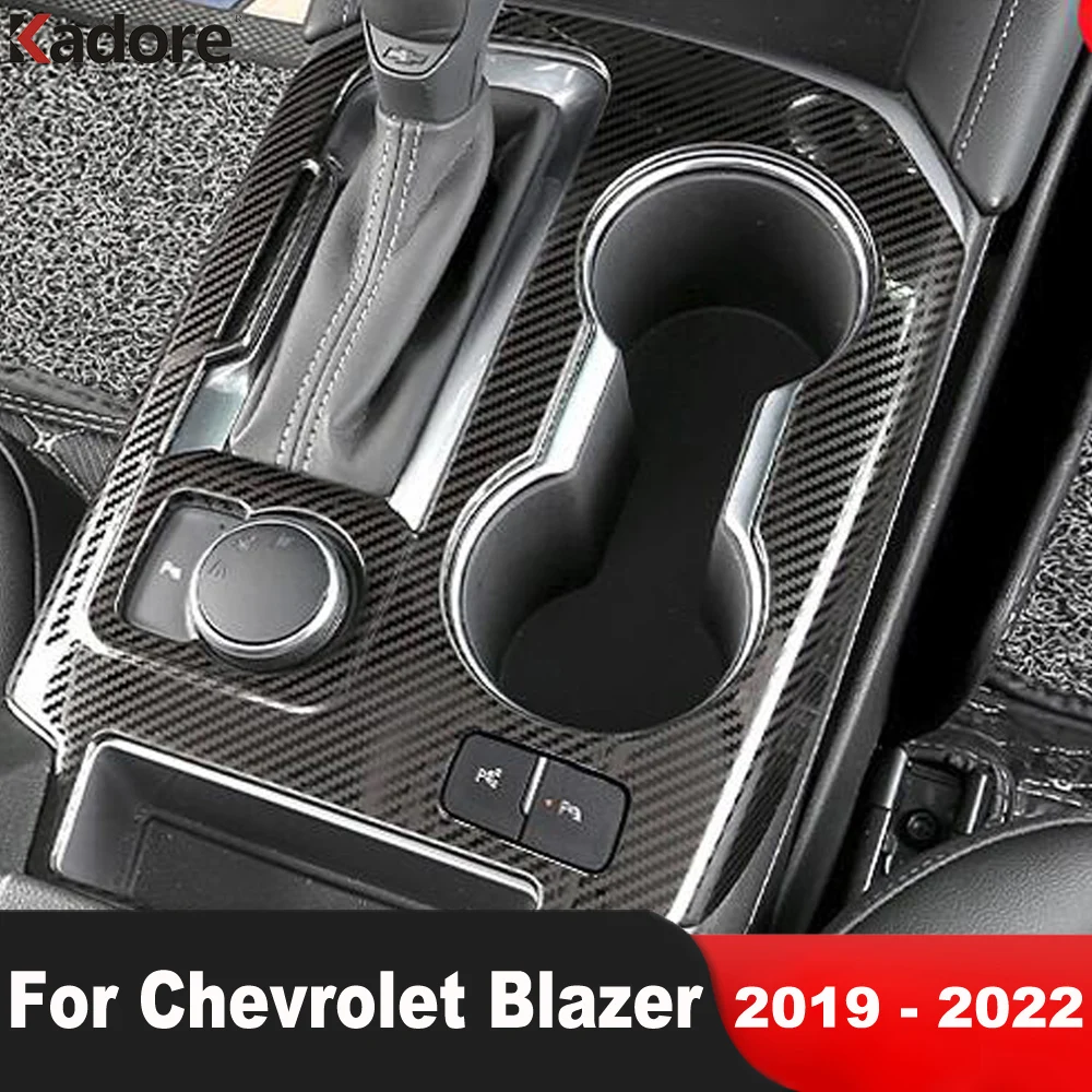 ABS Carbon Fiber Gear Shift Box Panel Cover Trim For Chevrolet Blazer 2019-2021