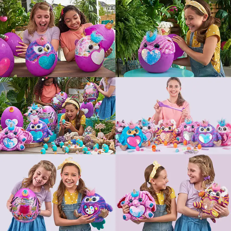 

Original RAINBOCORNS Puppycorn Surprise Animal Unicorn Magic Egg Sequin Kawaii Plush Toys Anime Figure Kids Baby Gift
