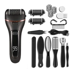 Rechargeable Professional Electric Callus Remover (Black and Tools)