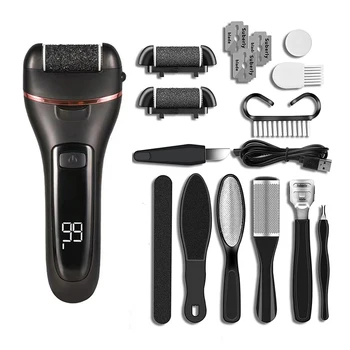 Electric Callus Remover Professional Foot File Grinder Pedicure Machine Rechargeable Heel Cracked Dead Skin Scrubber 3 Heads 1