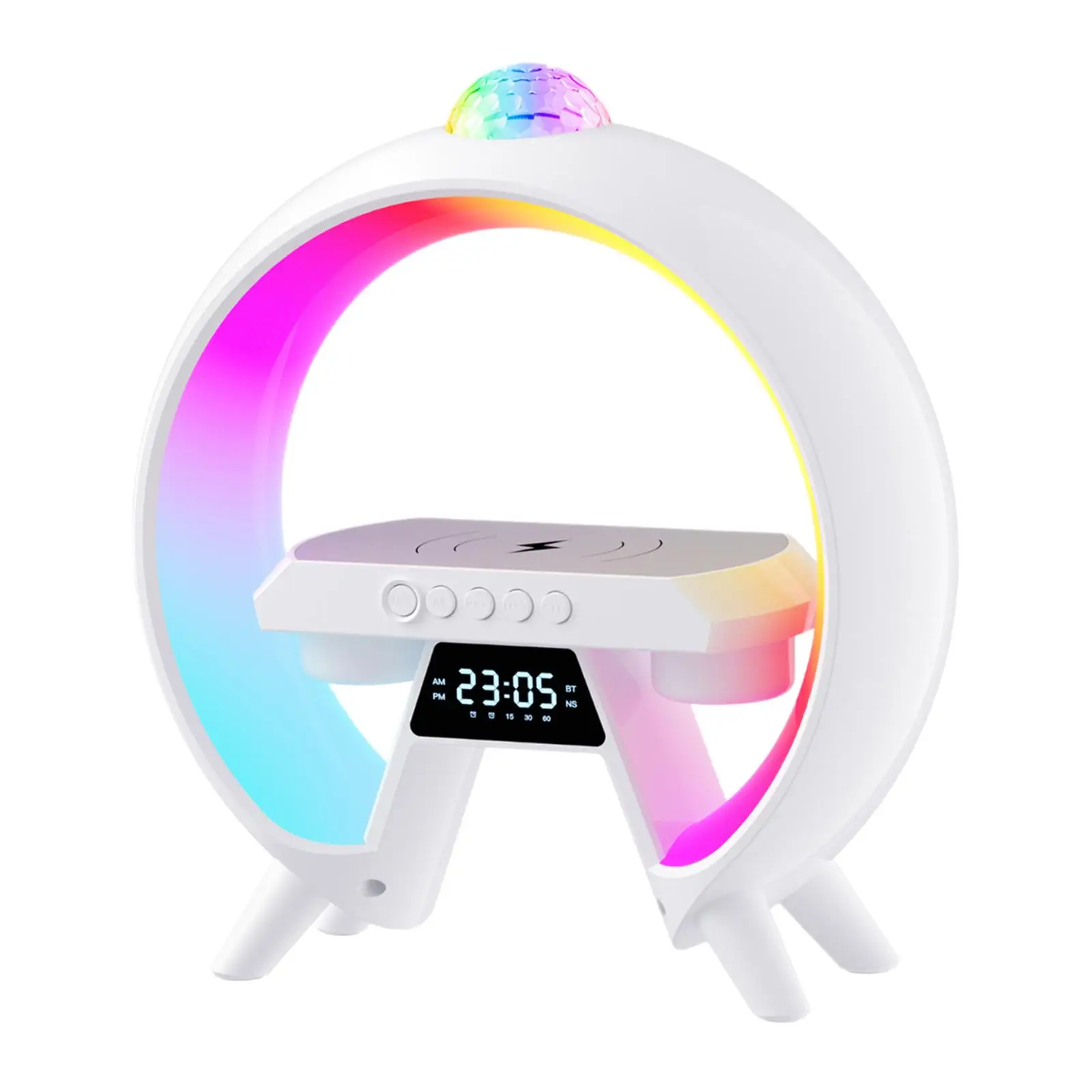 

Цифровой будильник с красочной планкой, электронные настольные часы с зарядкой для гостиной, домашняя тумбочка, прикроватная тумбочка для подростков