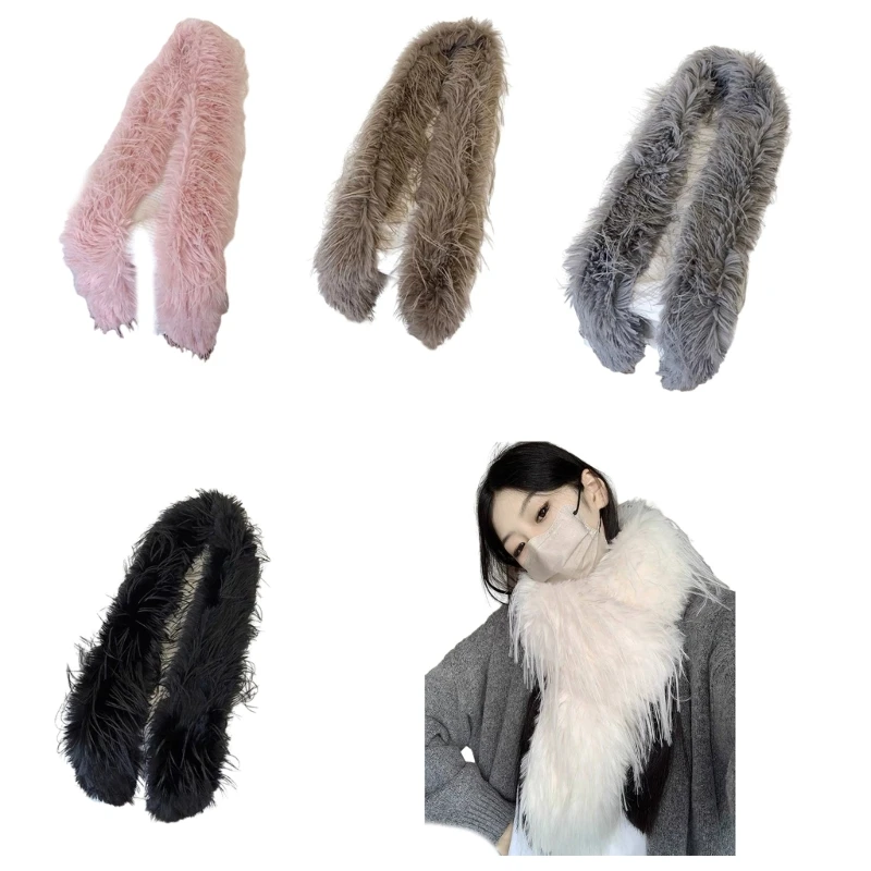 

New Trendy Furry Scarf Thickened Long Warm Scarf for Men, Women, and Kids