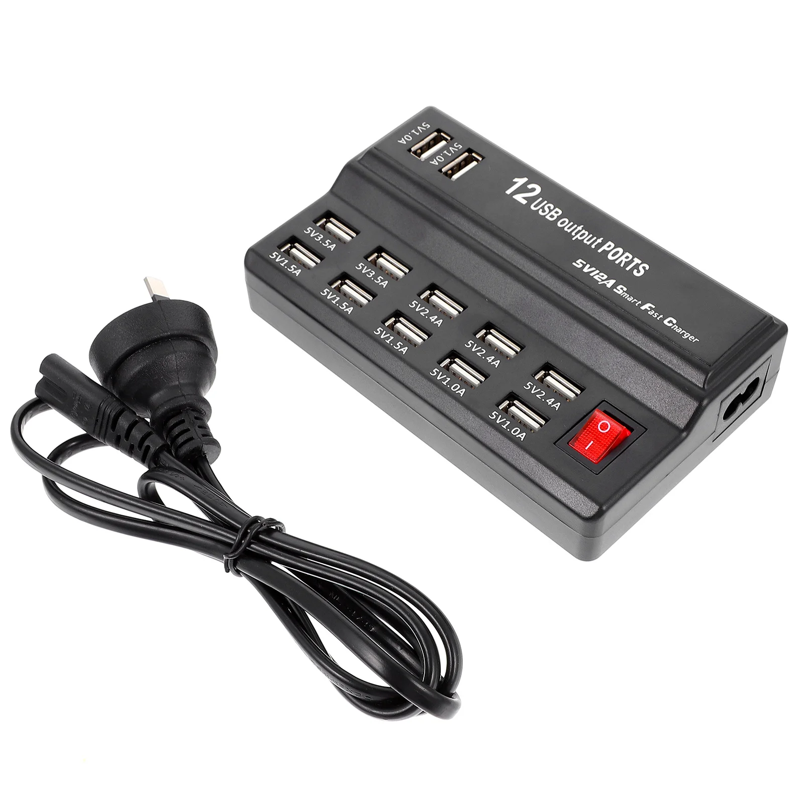 

12 Ports Power Supply Smart Charging Stand Station USB Socket Adapter Multi